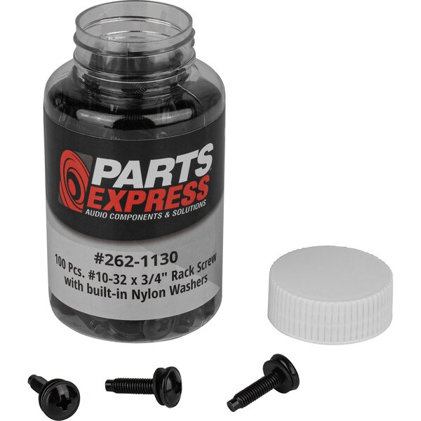 Main product image for 100 Pcs. #10-32 x 3/4" Rack Screws with Built-in Nylon Washers262-1130